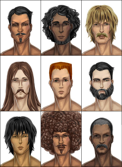 Possible male faces